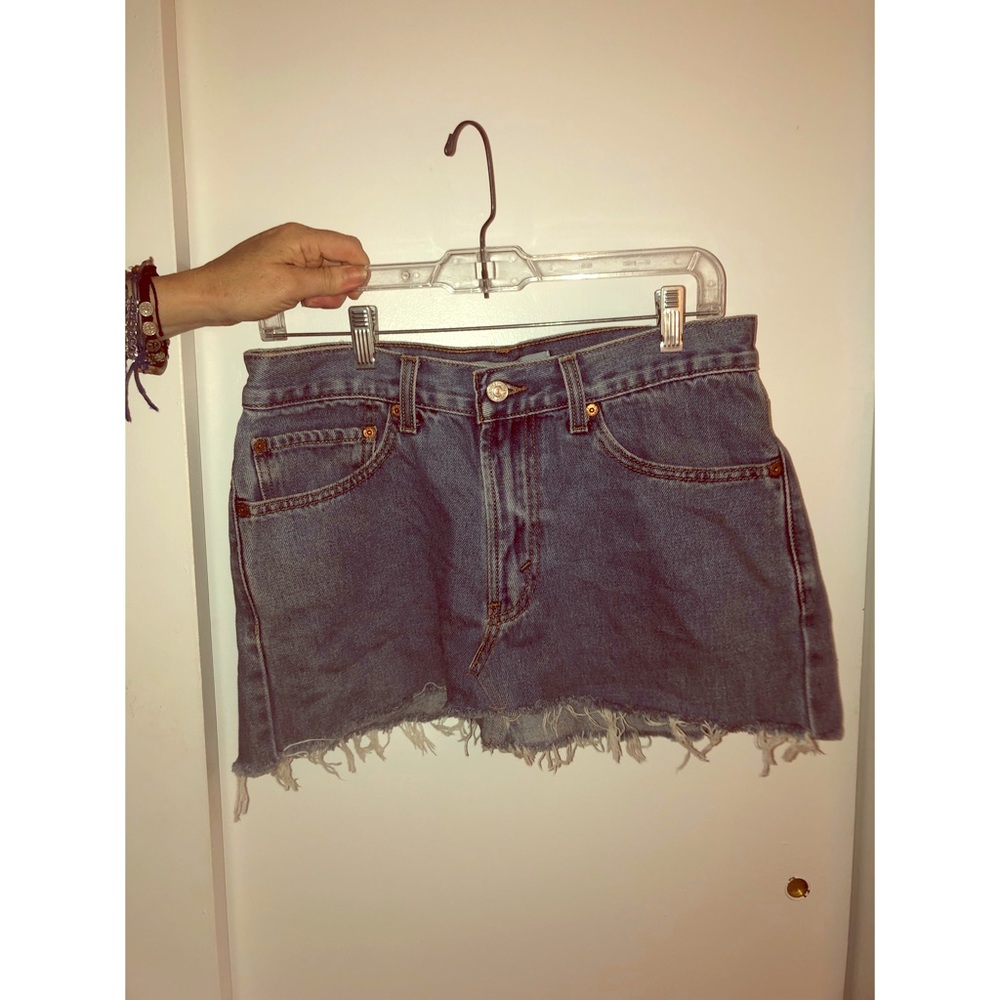 Mini denim jean skirt